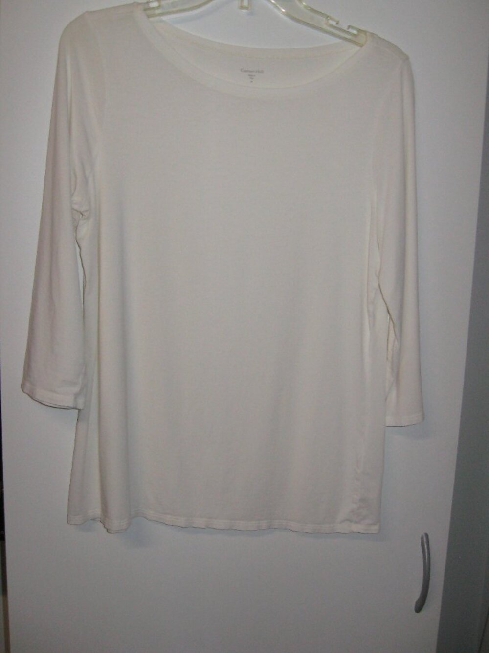 Garnet Hill Essential 3/4 Sleeve Boatneck Tee Size M